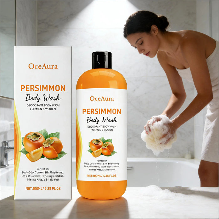 Persimmon Body Wash for Men | Sweat Odor Removal & Deep Cleansing Shower Gel