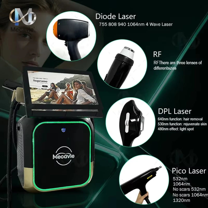 4 In 1 2026 Newest Diode Laser Pico 808 Carbon Peeling RF Ipl Nd Yag Picosecond Laser Opt Hair Removal Tattoo Removal Machine