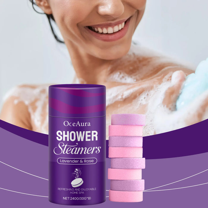 Rose Lavender Aromatherapy Shower Steamers | Home Spa Bath Tablets for Relaxation